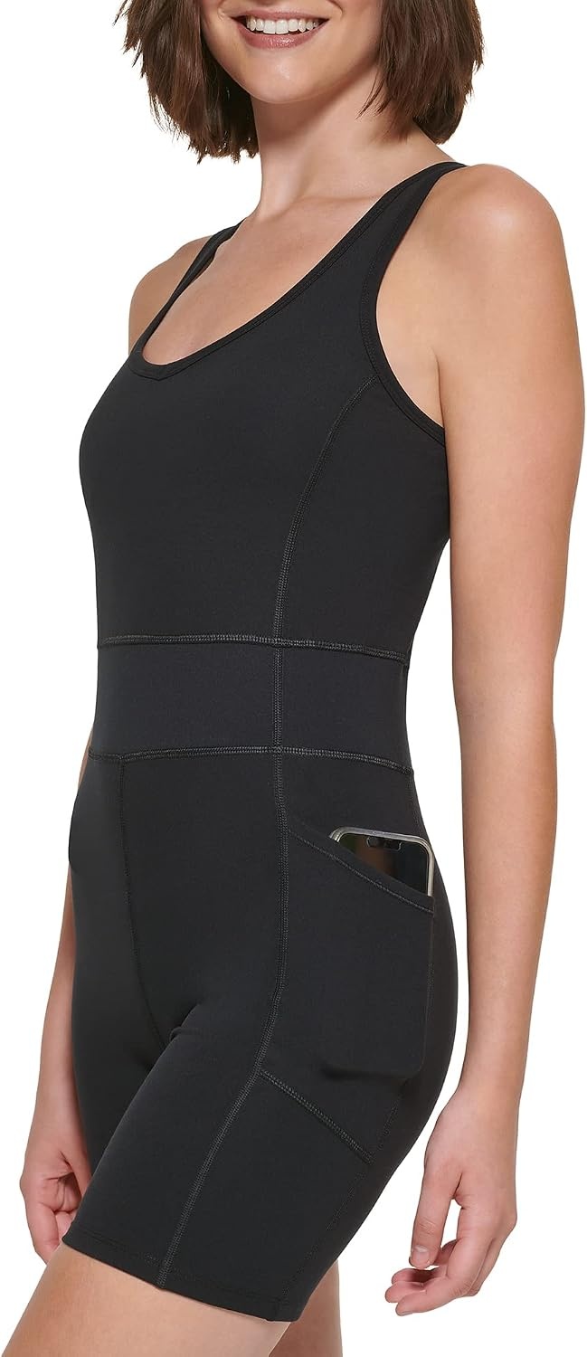 image:imageCalvin Klein Performance womens Bike Short Romper UnitardBlack