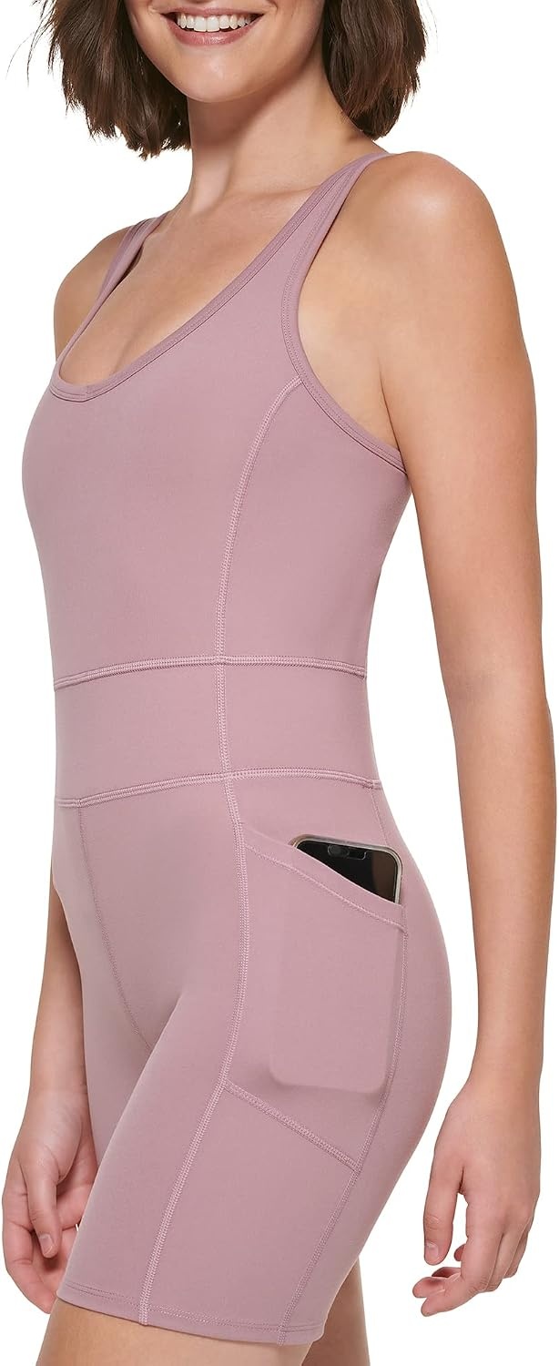 image:imageCalvin Klein Performance womens Bike Short Romper UnitardStardust