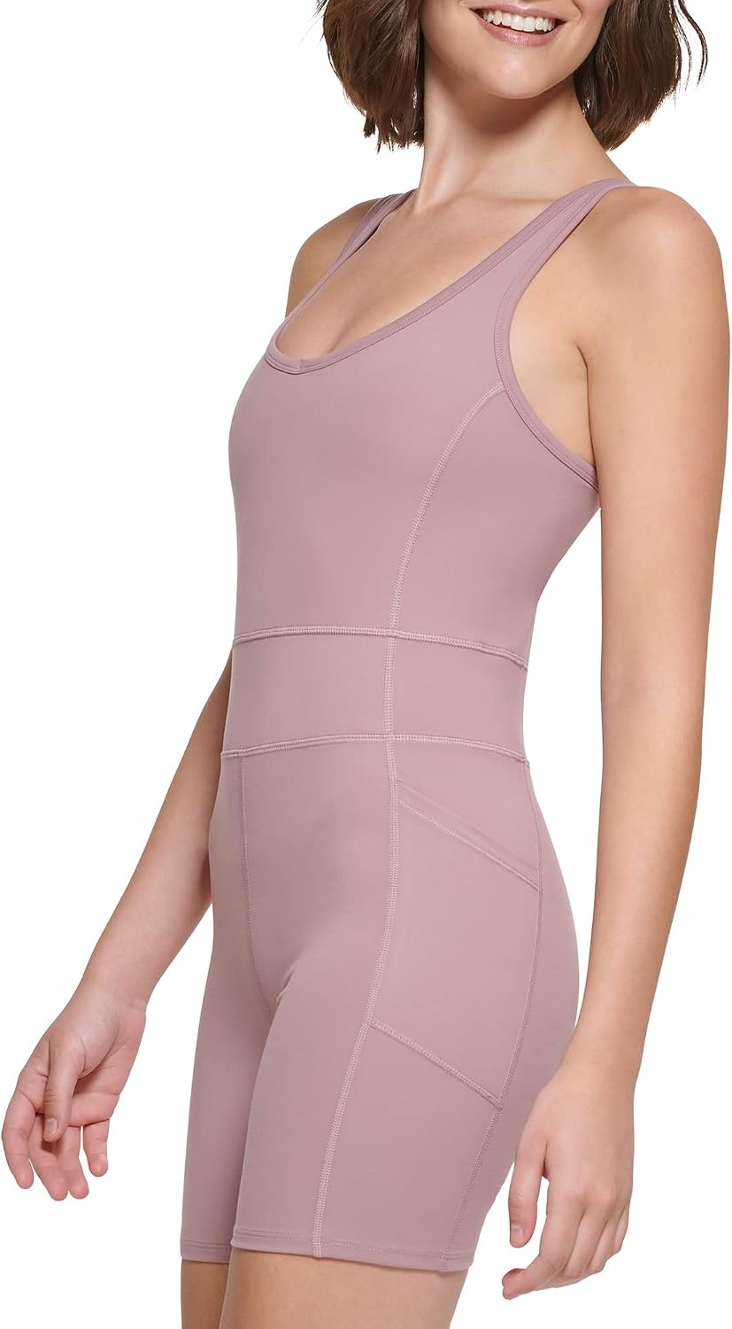 image:imageCalvin Klein Performance womens Bike Short Romper UnitardStardust