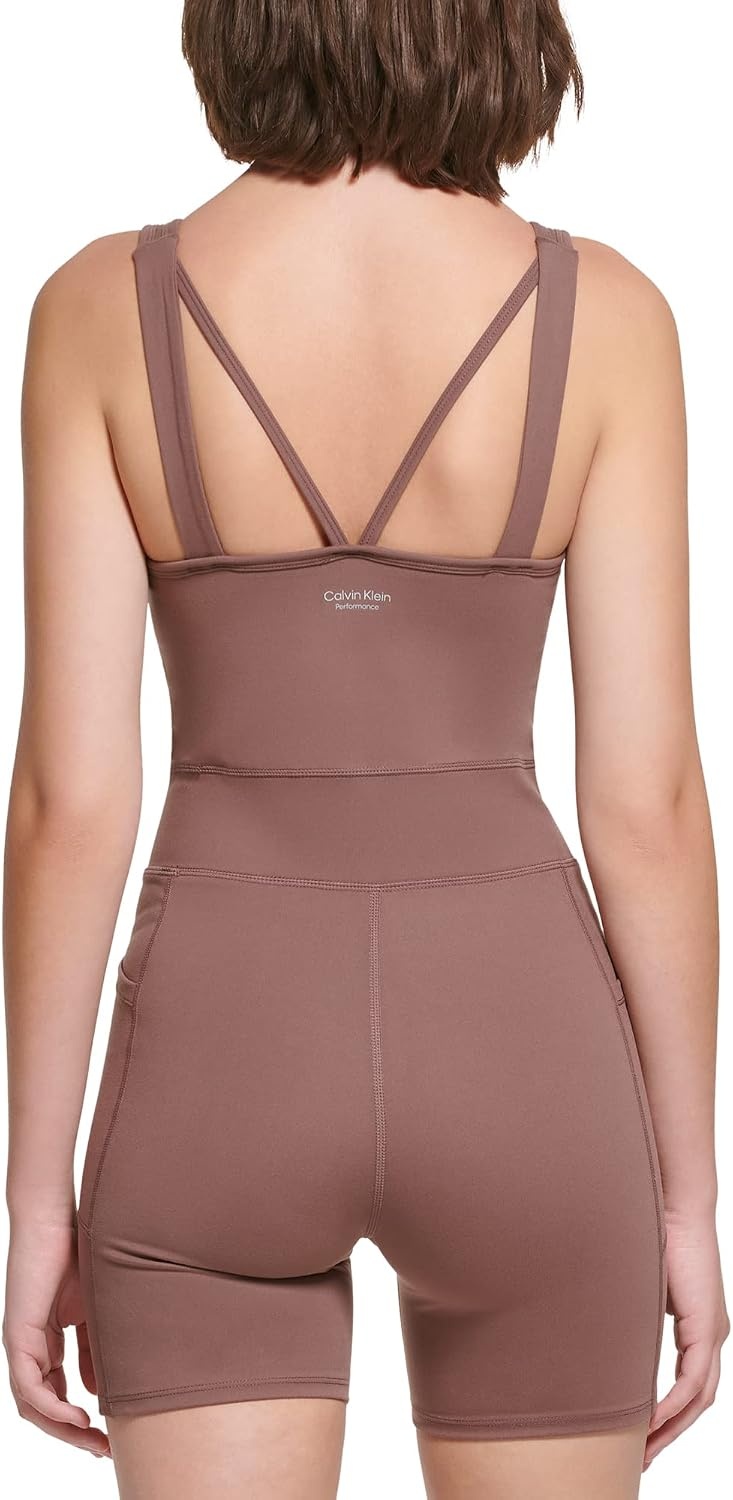 image:imageCalvin Klein Performance womens Bike Short Romper UnitardTerre