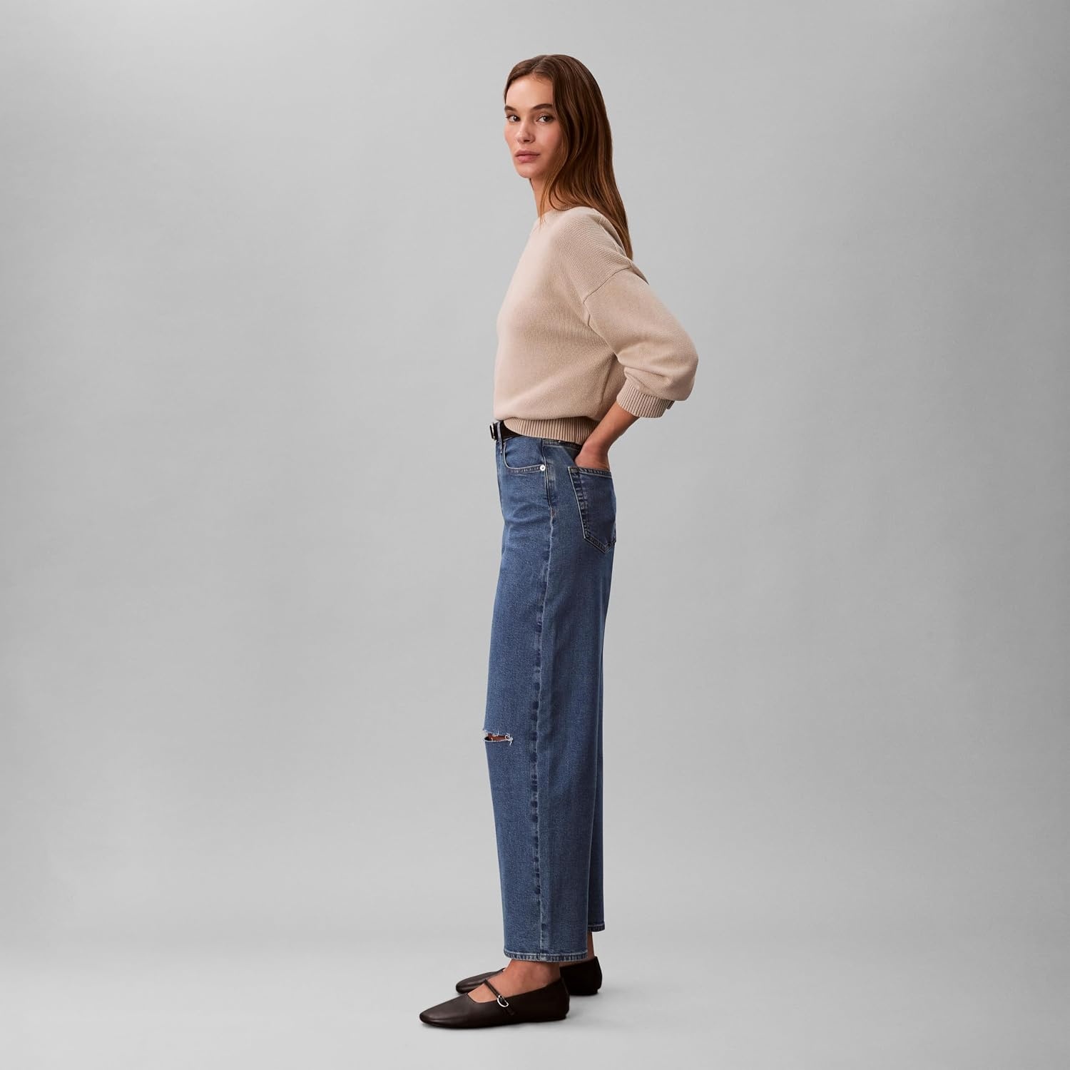 image:imageCalvin Klein Womens Barrel Fit JeansBlue Jay