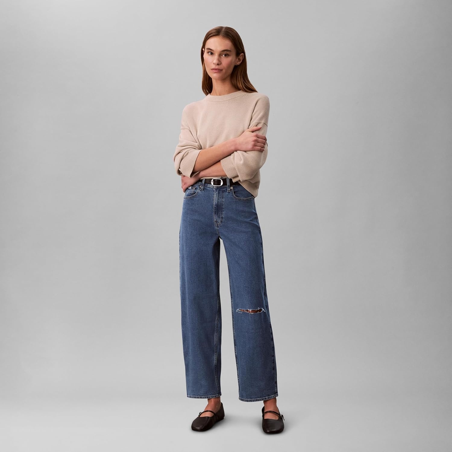 image:imageCalvin Klein Womens Barrel Fit JeansBlue Jay