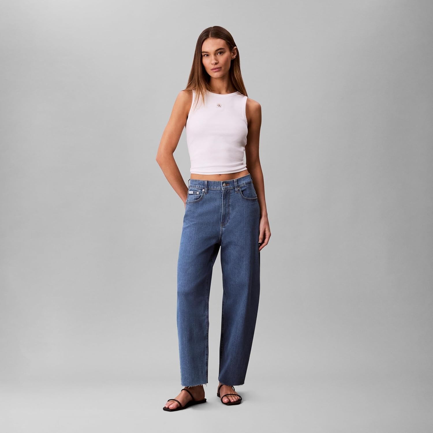 image:imageCalvin Klein Womens Barrel Fit JeansBlue Topaz