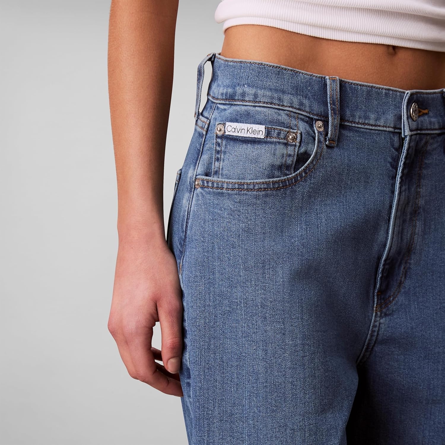 image:imageCalvin Klein Womens Barrel Fit JeansBlue Topaz