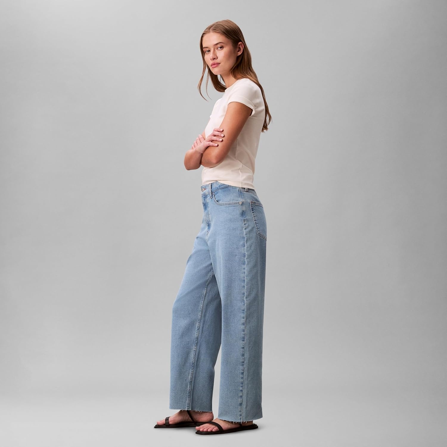 image:imageCalvin Klein Womens Barrel Fit JeansRobins Egg
