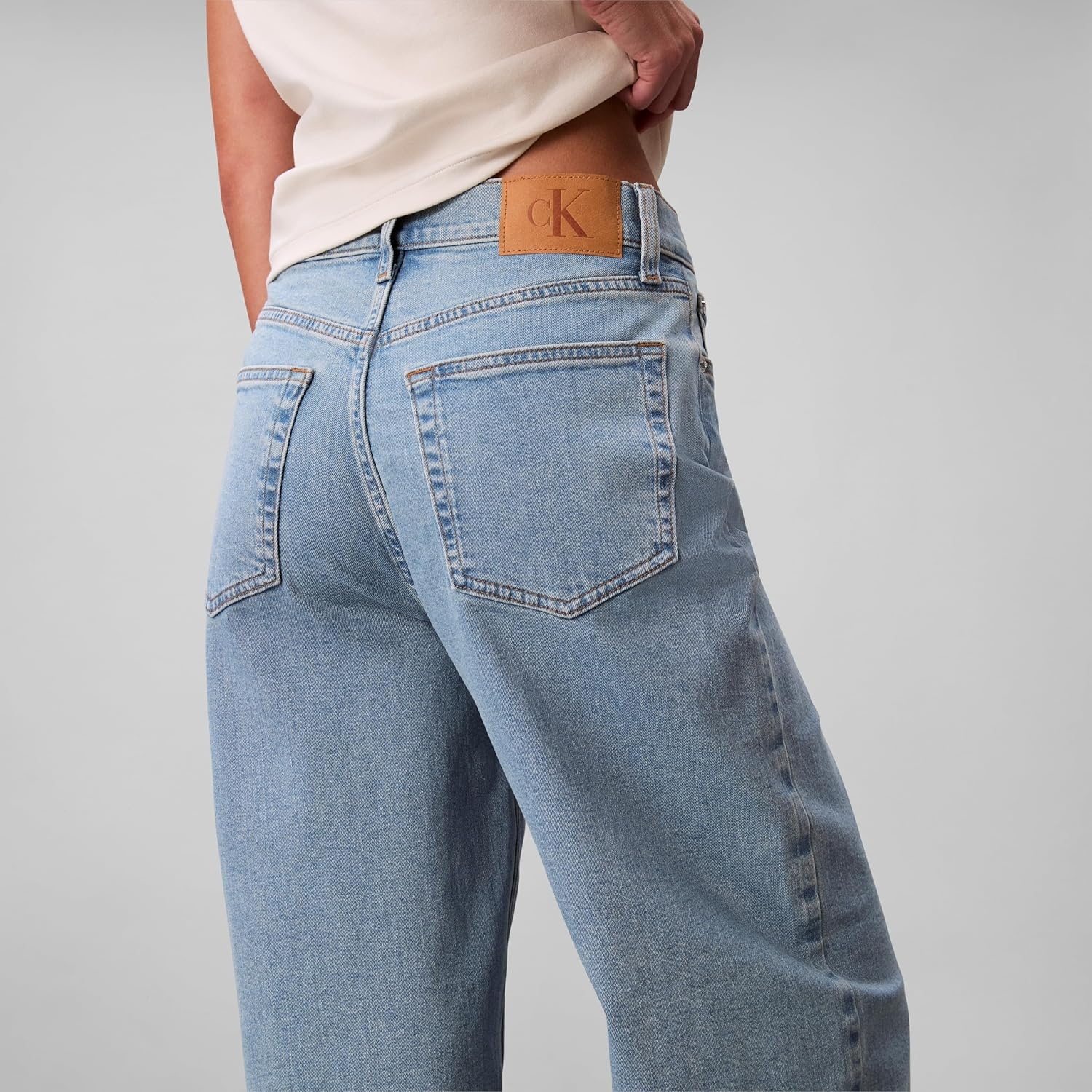 image:imageCalvin Klein Womens Barrel Fit JeansRobins Egg
