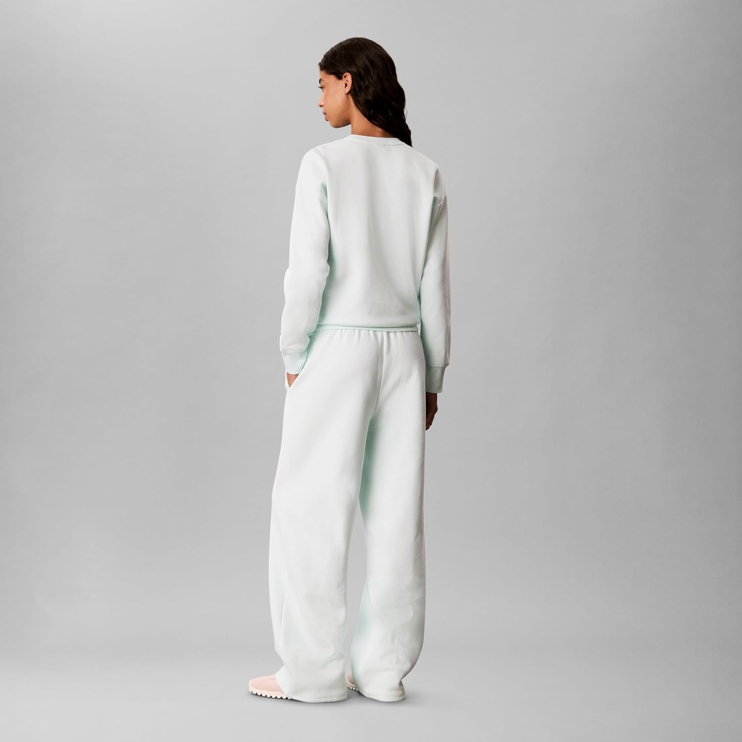 image:imageCalvin Klein Womens Brushed French Terry Straight Leg JoggersBlue Glass