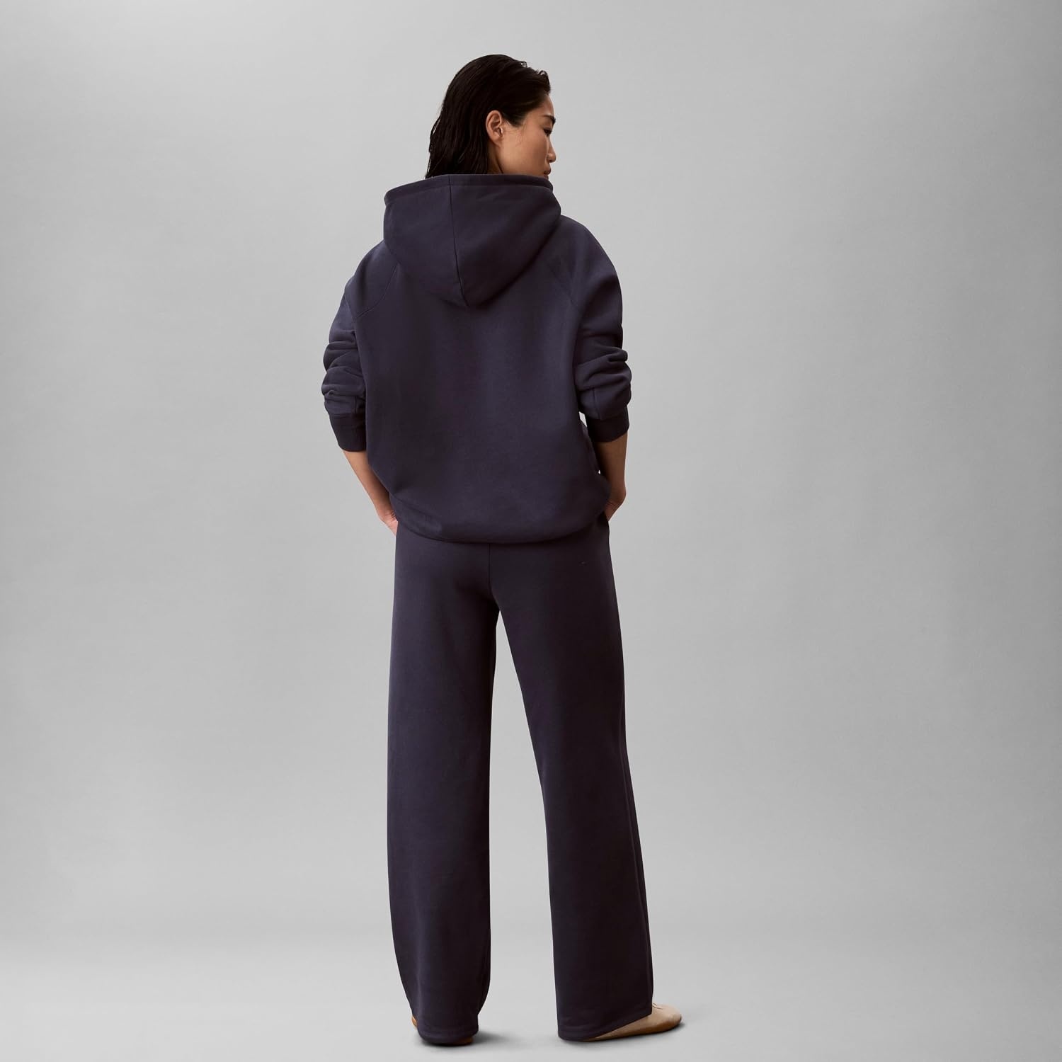 image:imageCalvin Klein Womens Brushed French Terry Straight Leg JoggersBlue Nights