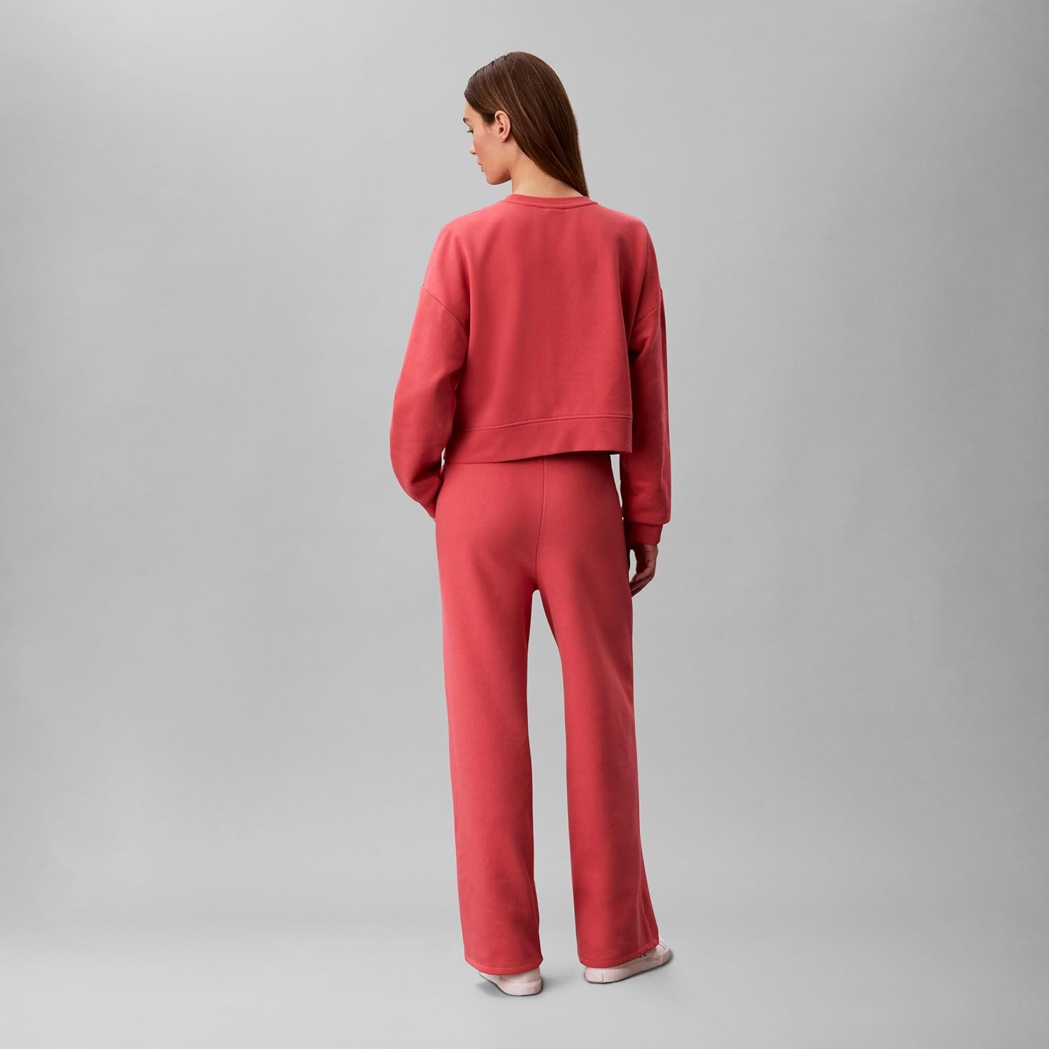 image:imageCalvin Klein Womens Brushed French Terry Straight Leg JoggersWine Blossom