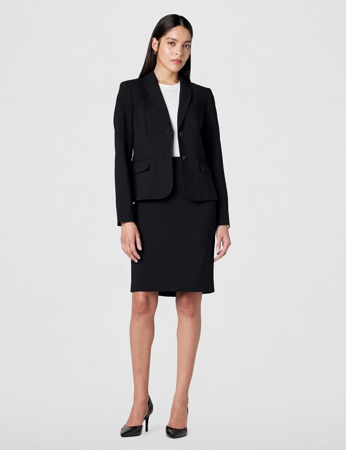 image:imageCalvin Klein Womens Centerback Zipper Velvet Wear to Work Suits SkirtBlack