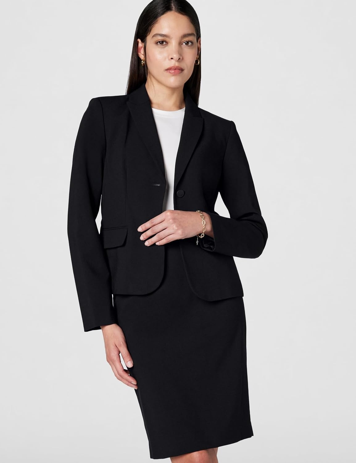 image:imageCalvin Klein Womens Centerback Zipper Velvet Wear to Work Suits SkirtBlack