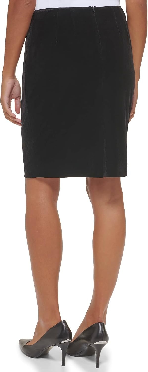 image:imageCalvin Klein Womens Centerback Zipper Velvet Wear to Work Suits SkirtBlack Velvet
