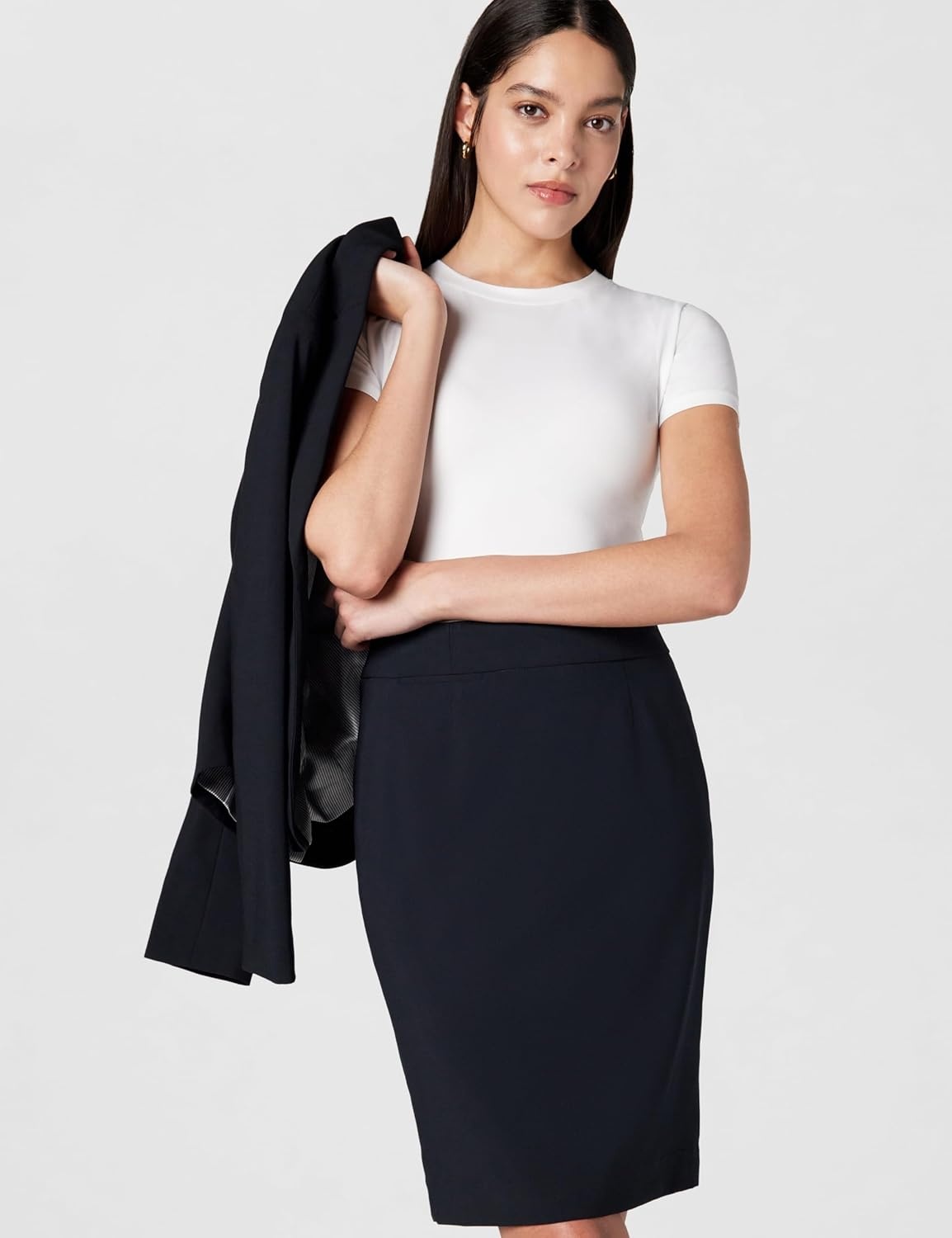 image:imageCalvin Klein Womens Centerback Zipper Velvet Wear to Work Suits SkirtNavy