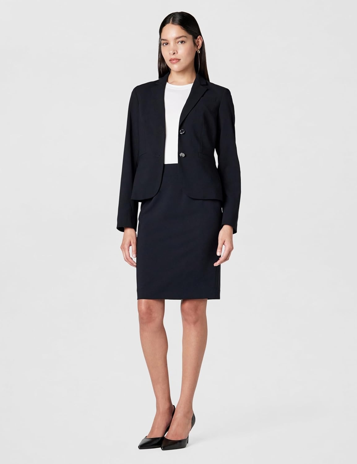 image:imageCalvin Klein Womens Centerback Zipper Velvet Wear to Work Suits SkirtNavy