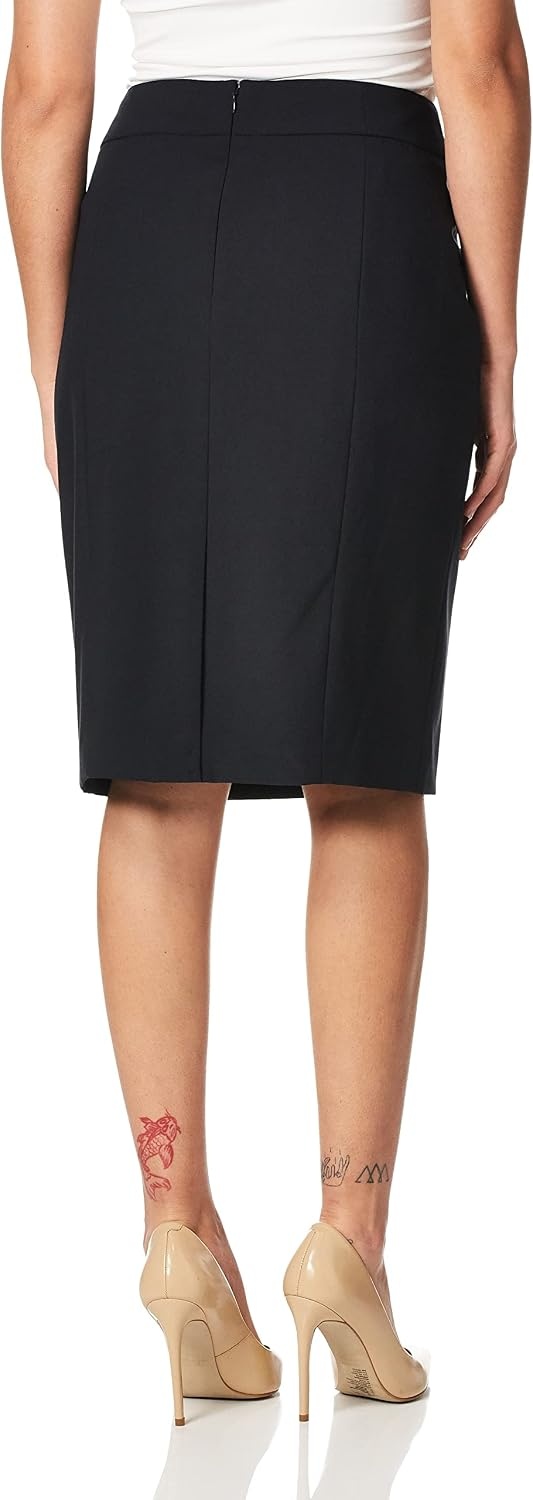 image:imageCalvin Klein Womens Centerback Zipper Velvet Wear to Work Suits SkirtNavy