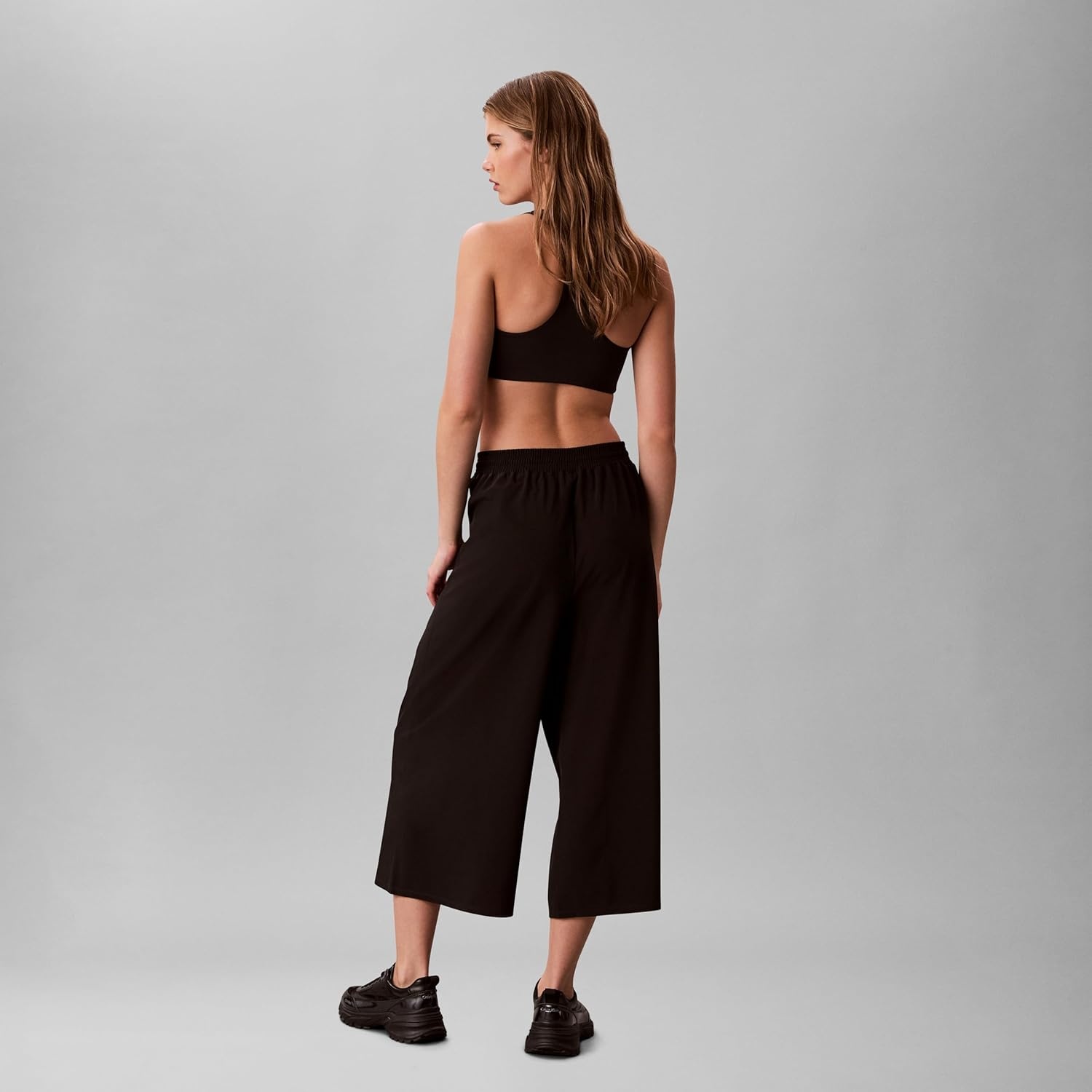 image:imageCalvin Klein Womens Commuter Capri Wide Leg PantsBlack