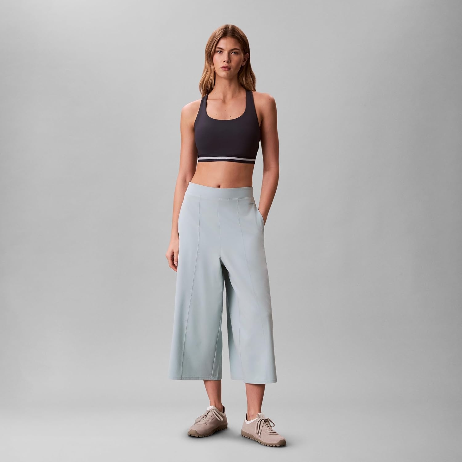 image:imageCalvin Klein Womens Commuter Capri Wide Leg PantsEther