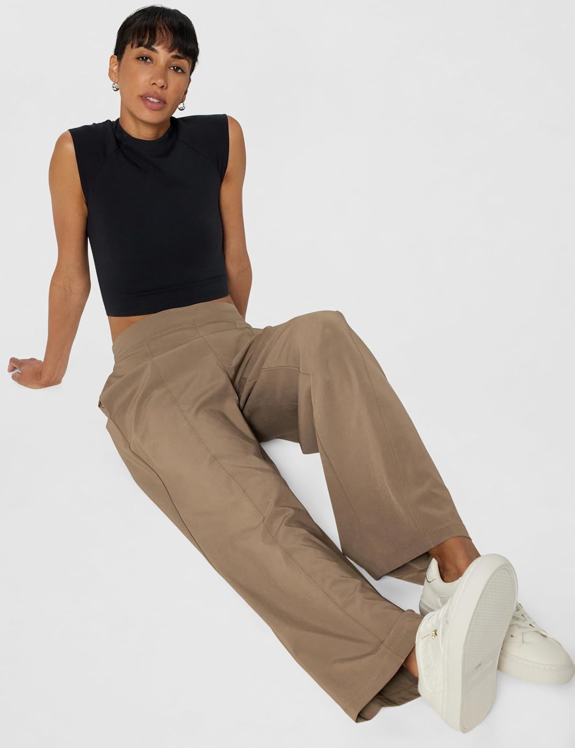 image:imageCalvin Klein Womens Commuter Woven PantsMedium Brown