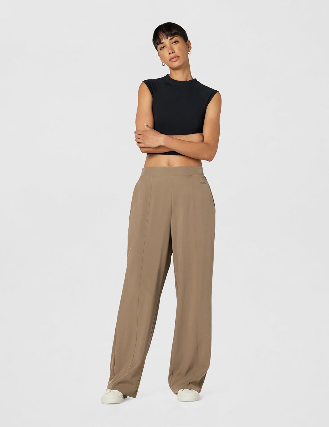image:imageCalvin Klein Womens Commuter Woven PantsMedium Brown