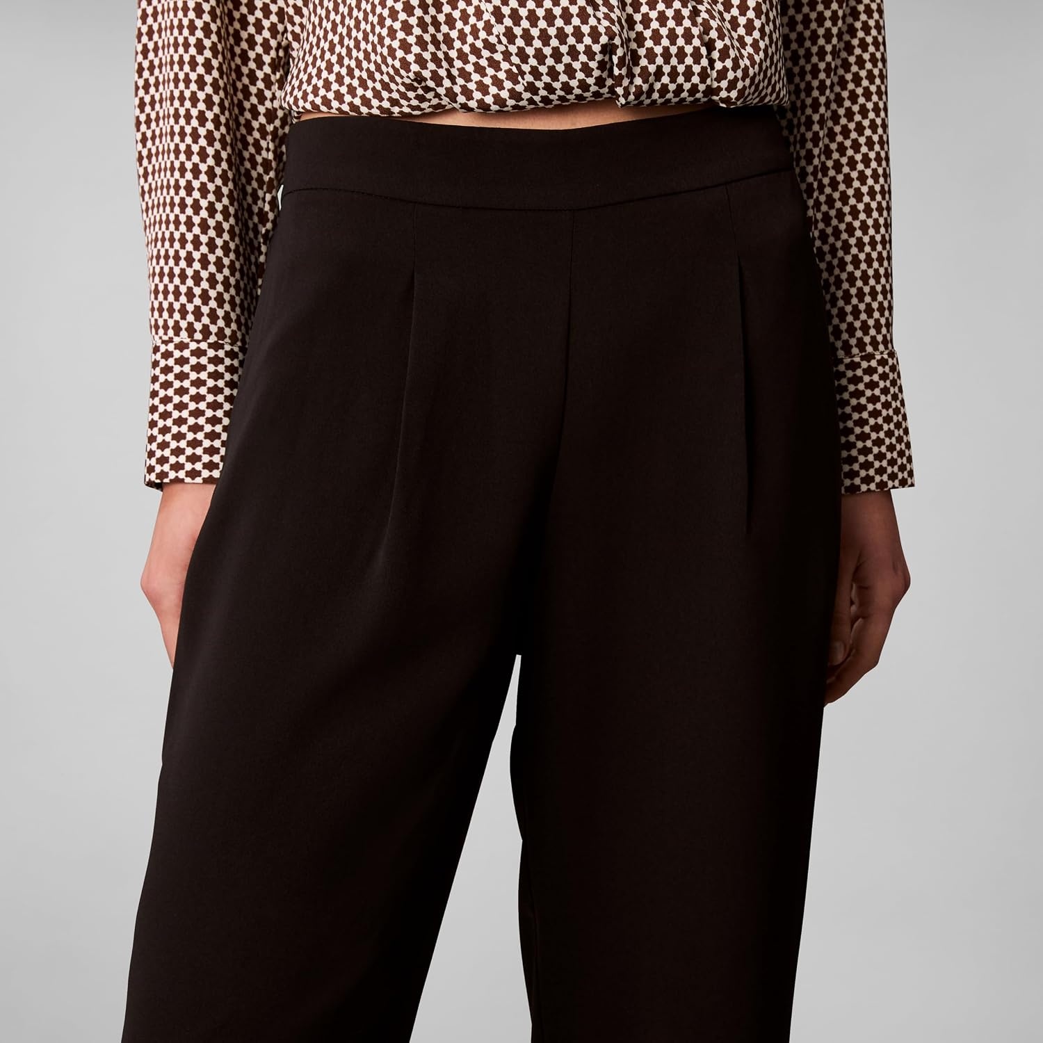 image:imageCalvin Klein Womens Crepe Wide Leg TrouserBlack