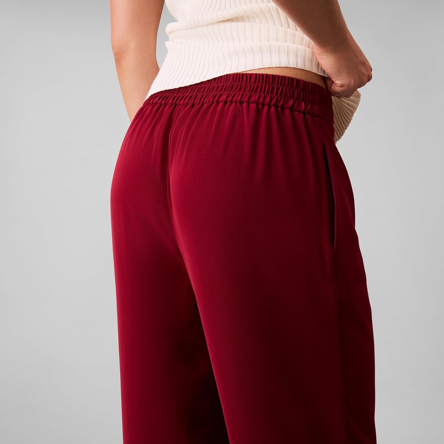 image:imageCalvin Klein Womens Crepe Wide Leg TrouserMagenta Jewel