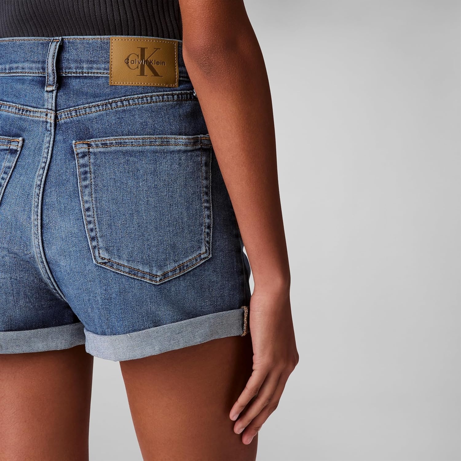 image:imageCalvin Klein Womens High Rise Denim ShortsBlue Jay