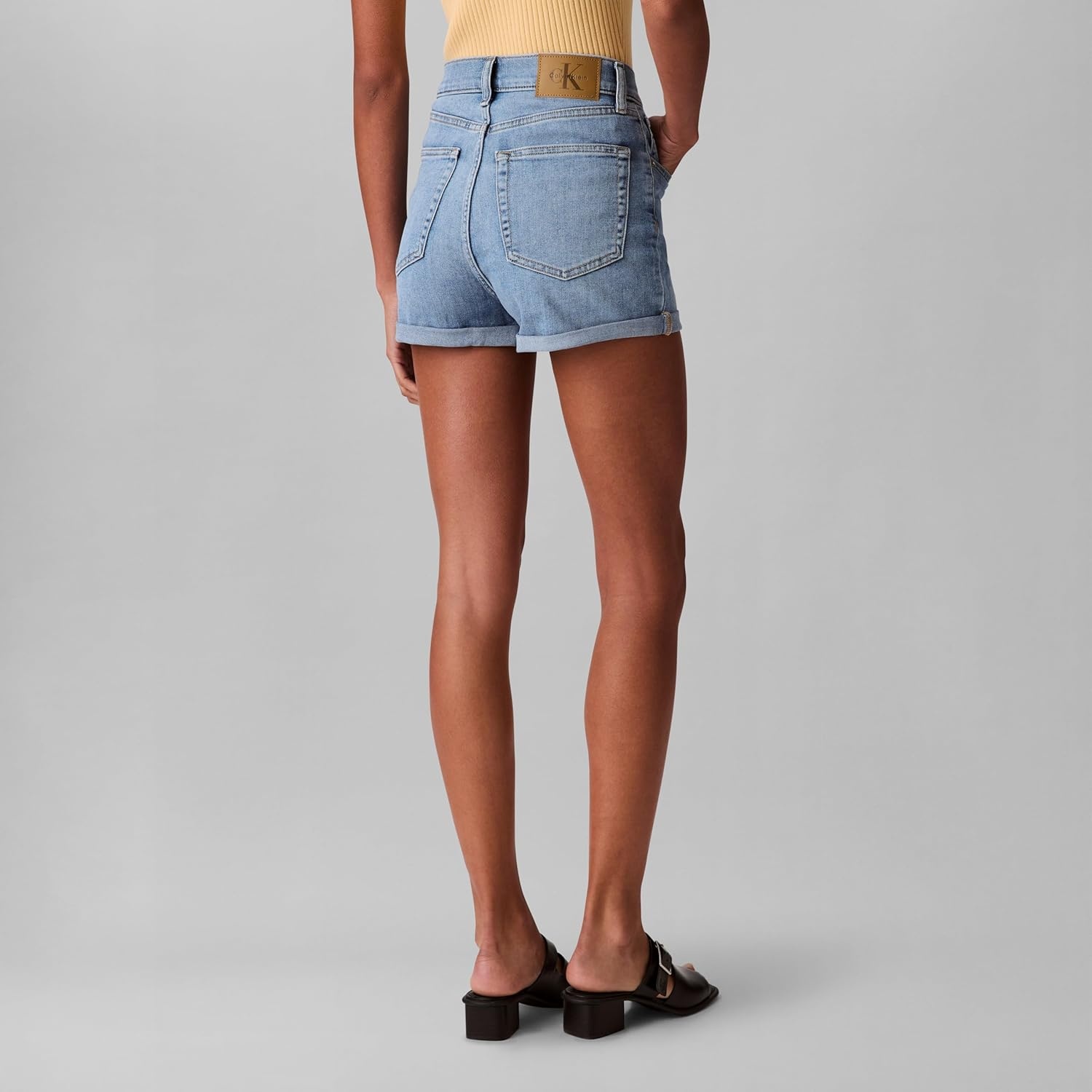 image:imageCalvin Klein Womens High Rise Denim ShortsRobins Egg