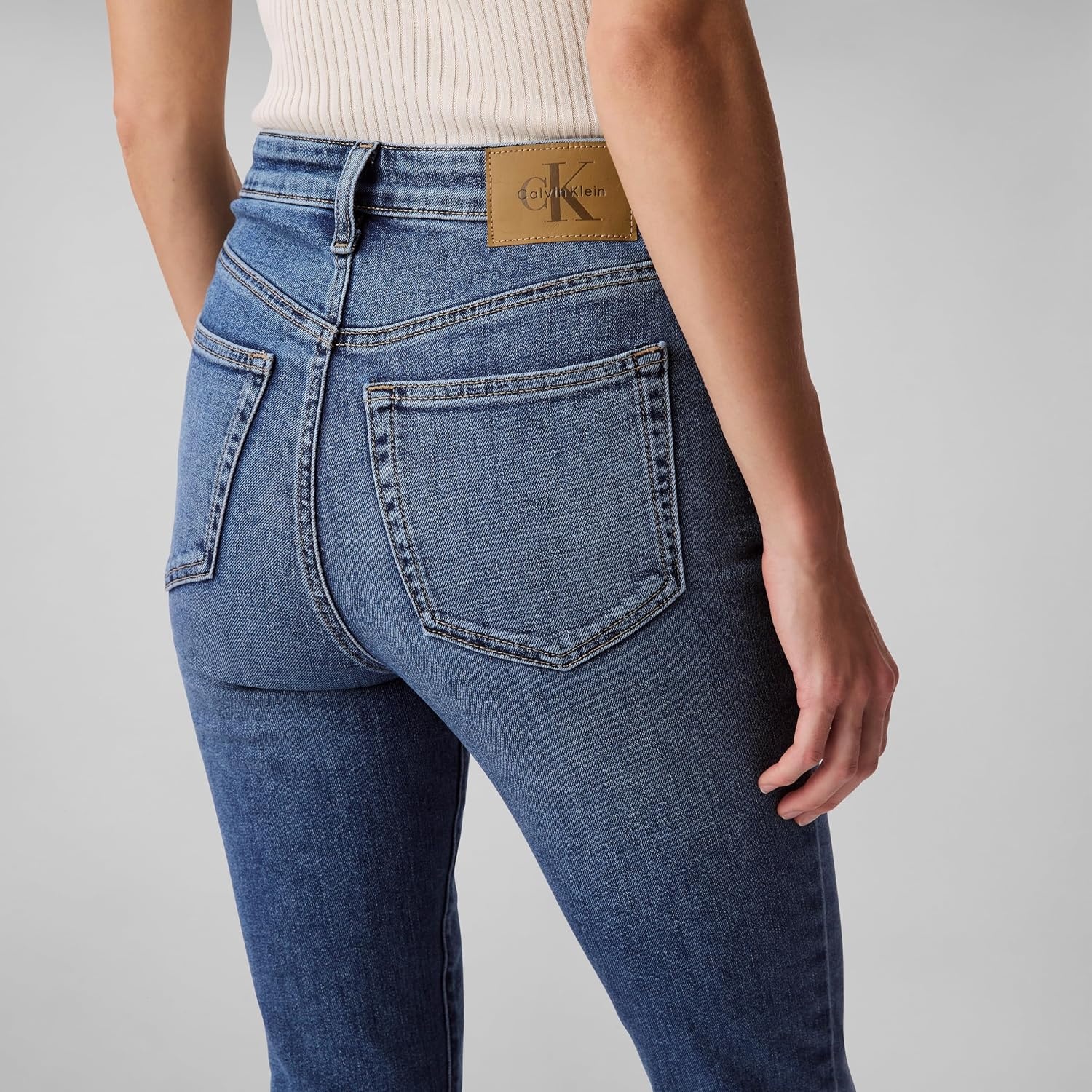 image:imageCalvin Klein Womens High Rise Skinny Fit JeansBlue Jay