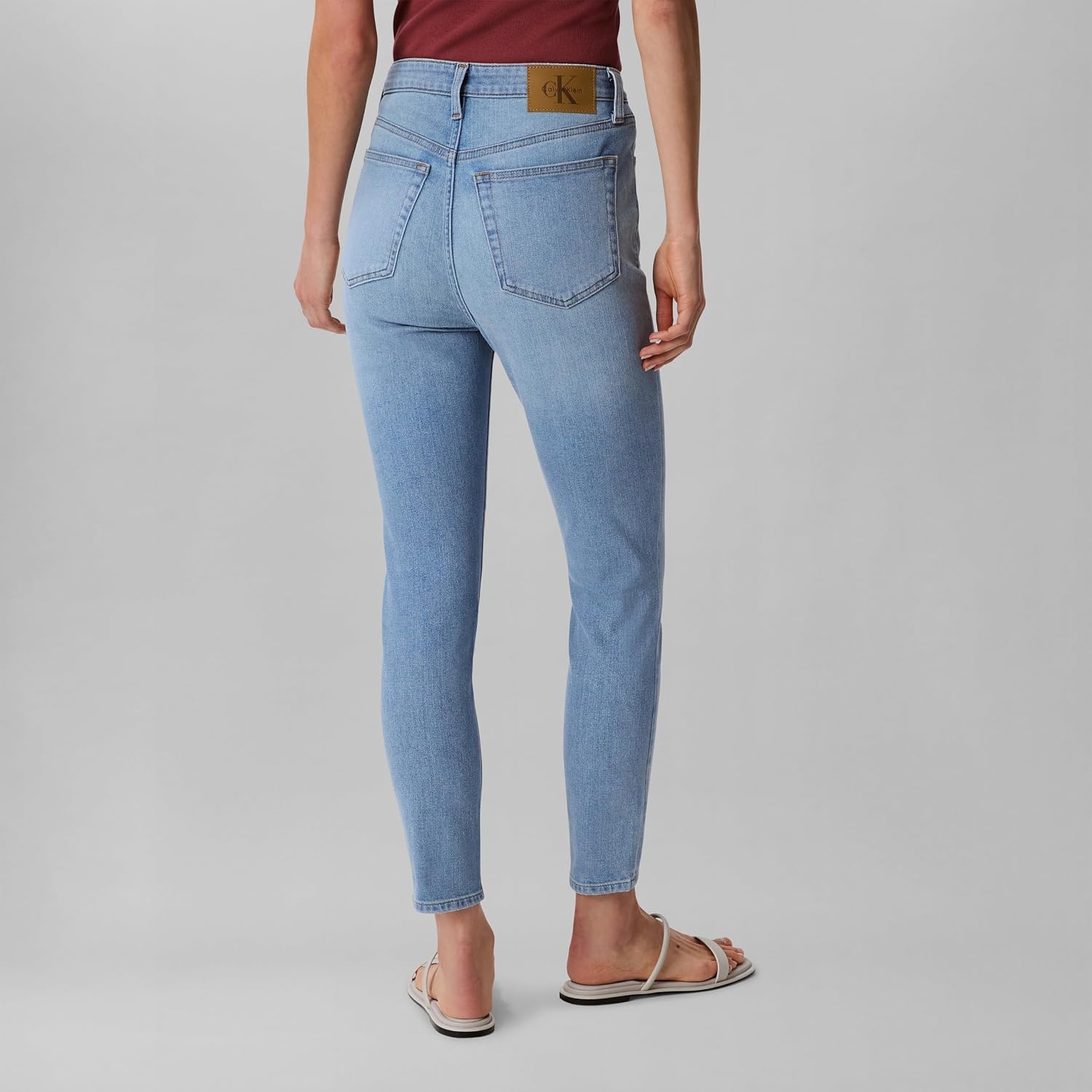 image:imageCalvin Klein Womens High Rise Skinny Fit JeansRobins Egg