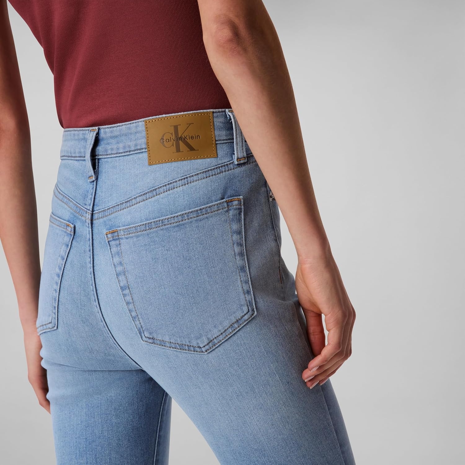 image:imageCalvin Klein Womens High Rise Skinny Fit JeansRobins Egg