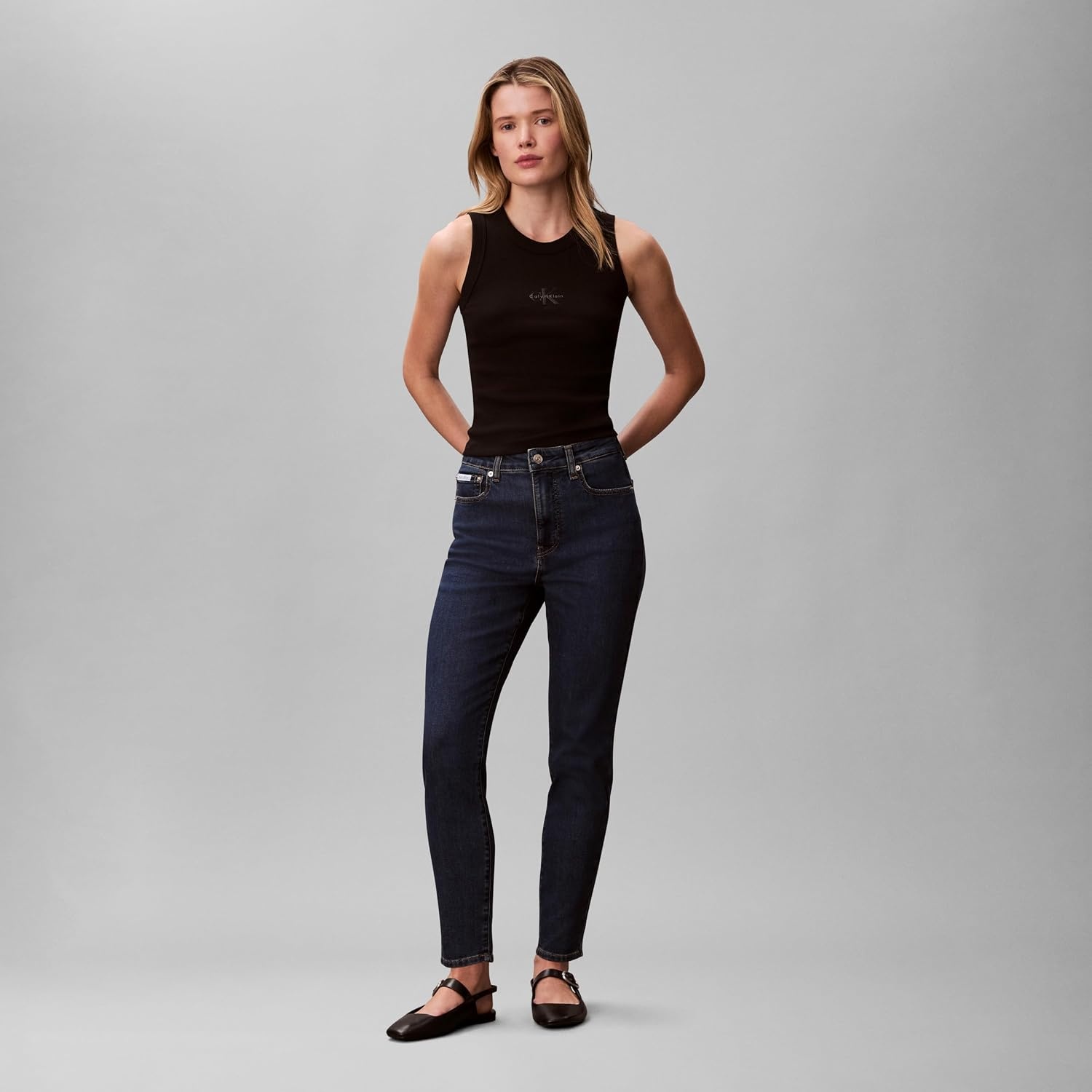 image:imageCalvin Klein Womens High Rise Skinny Fit JeansWinter Storm