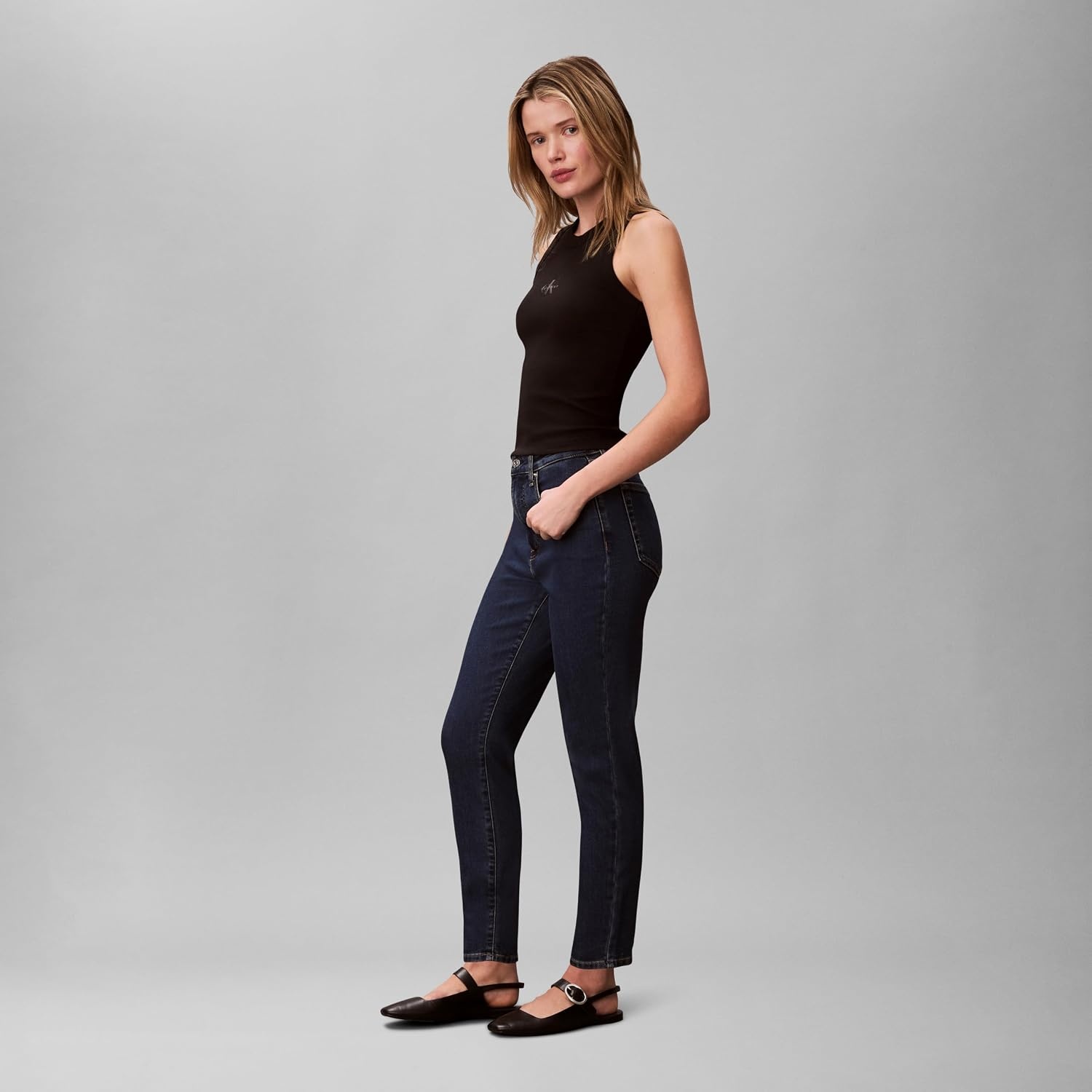 image:imageCalvin Klein Womens High Rise Skinny Fit JeansWinter Storm