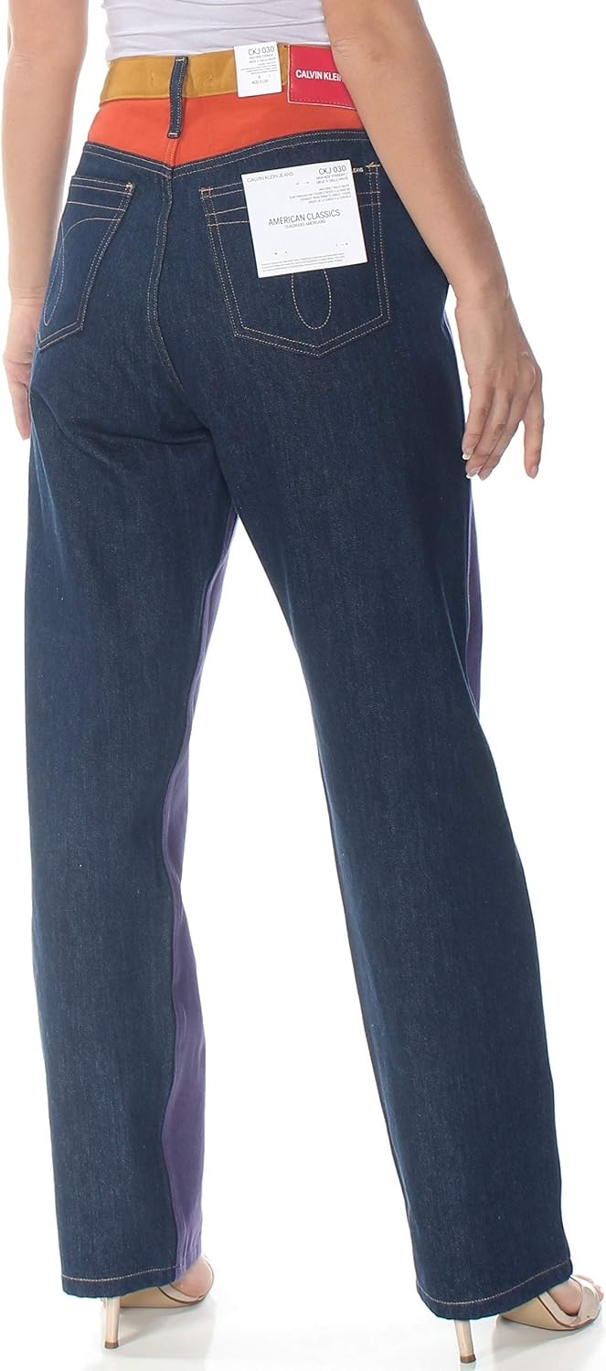 image:imageCalvin Klein Womens High Rise Straight Fit JeansUkelely Patch