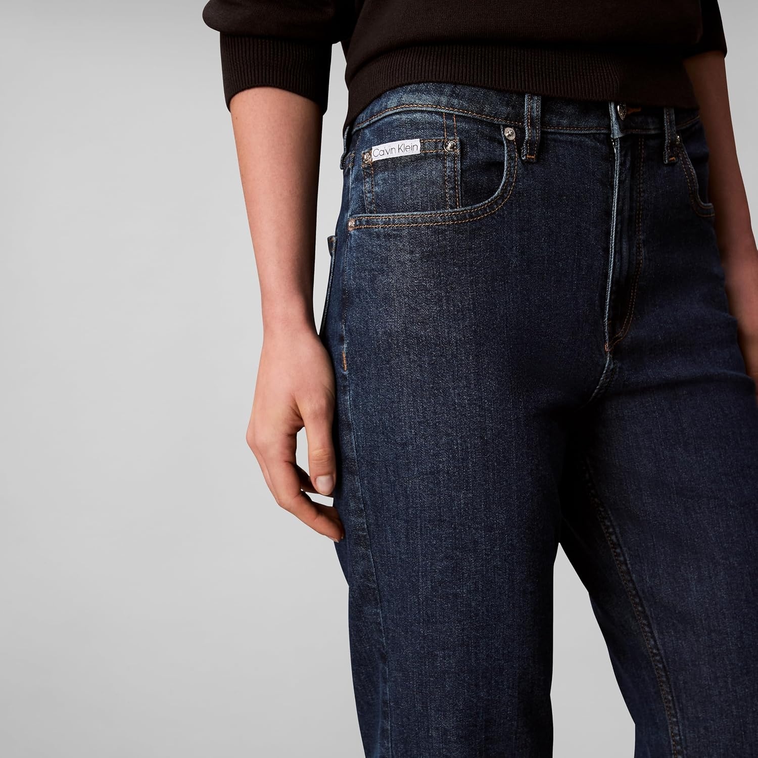 image:imageCalvin Klein Womens High Rise Straight Fit JeansVintage Storm