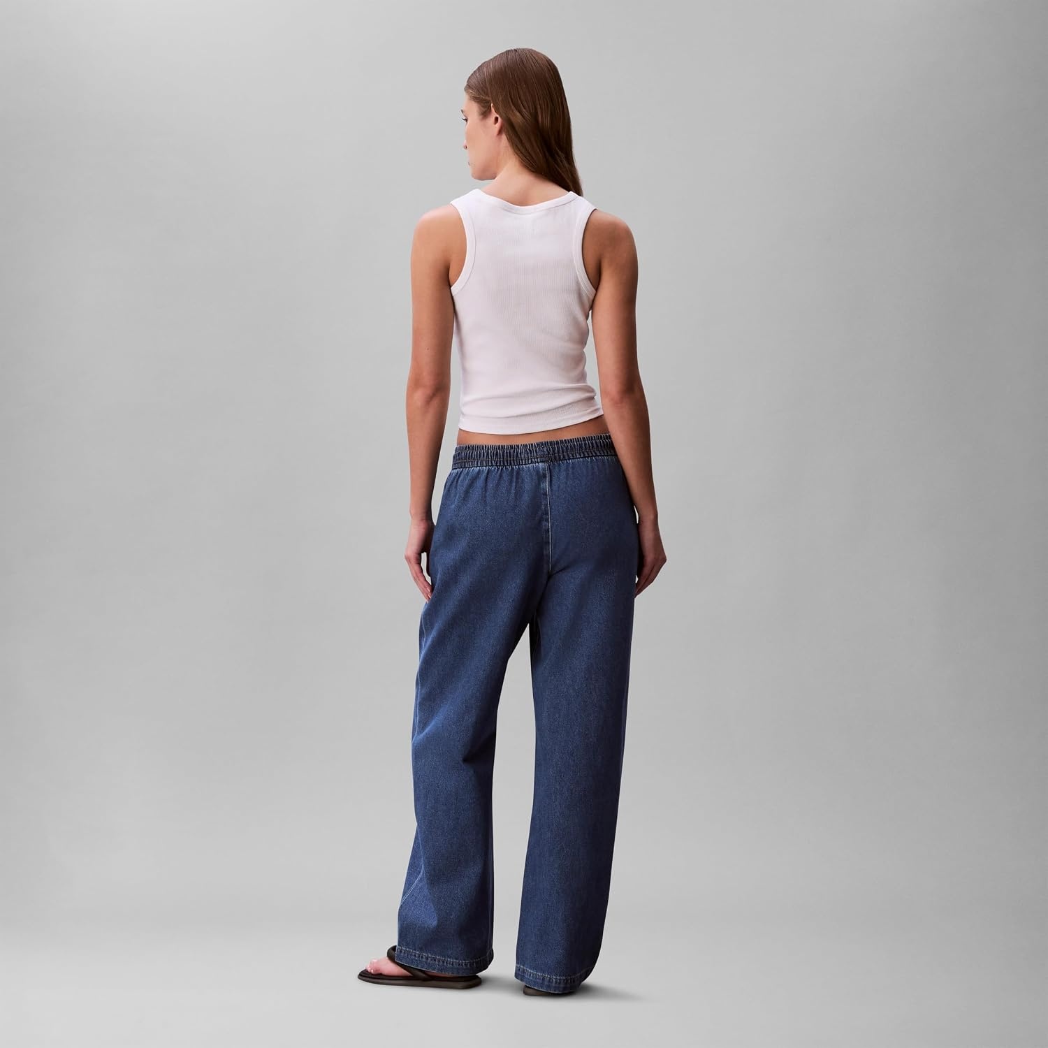 image:imageCalvin Klein Womens Lightweight Denim Pullon PantsBlue Jay