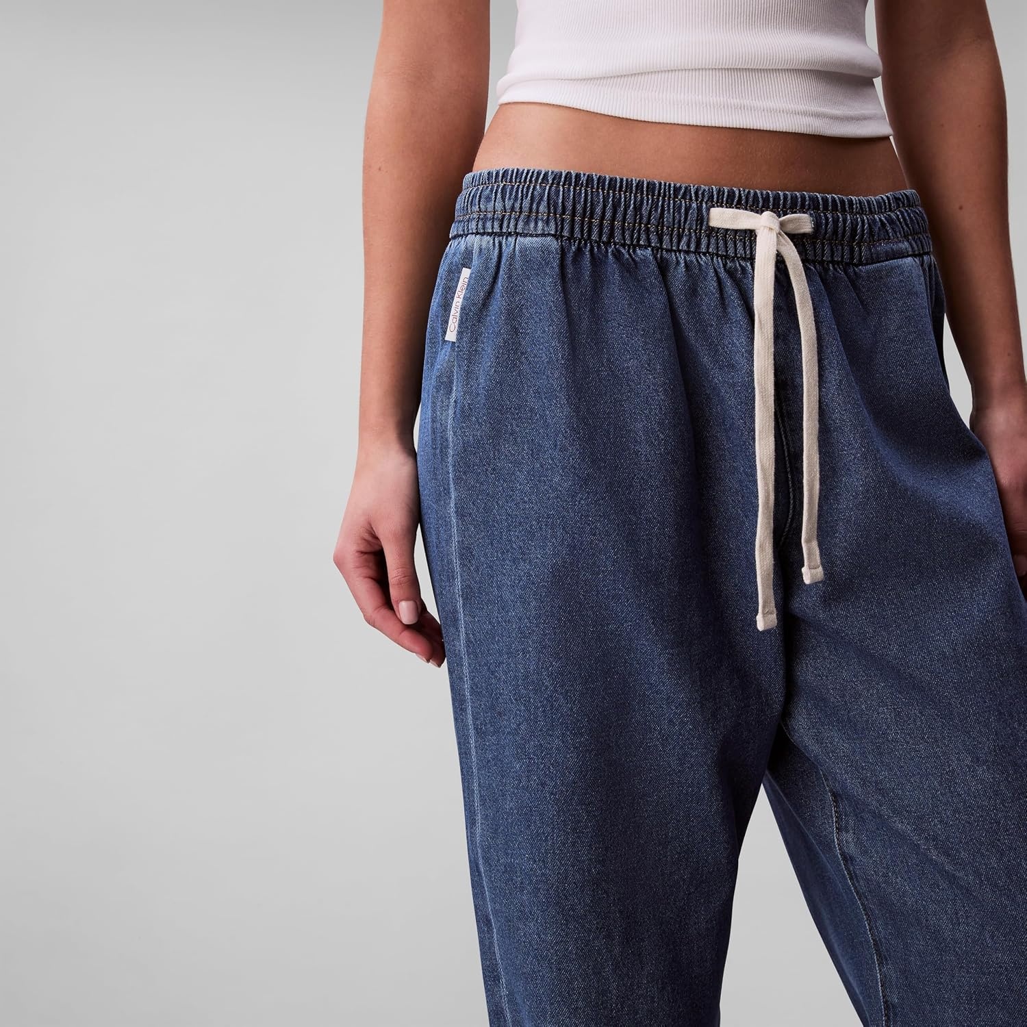 image:imageCalvin Klein Womens Lightweight Denim Pullon PantsBlue Jay