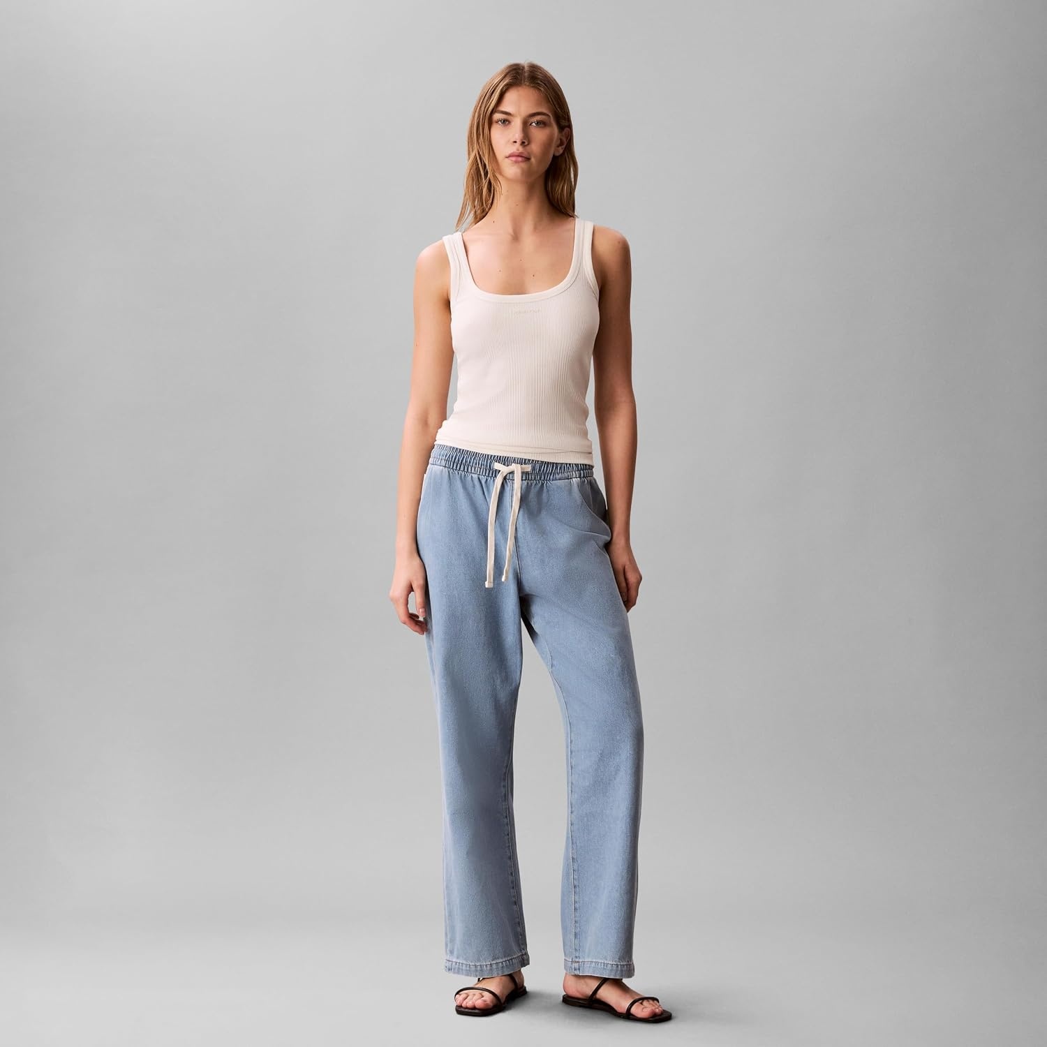 image:imageCalvin Klein Womens Lightweight Denim Pullon PantsOcean Front