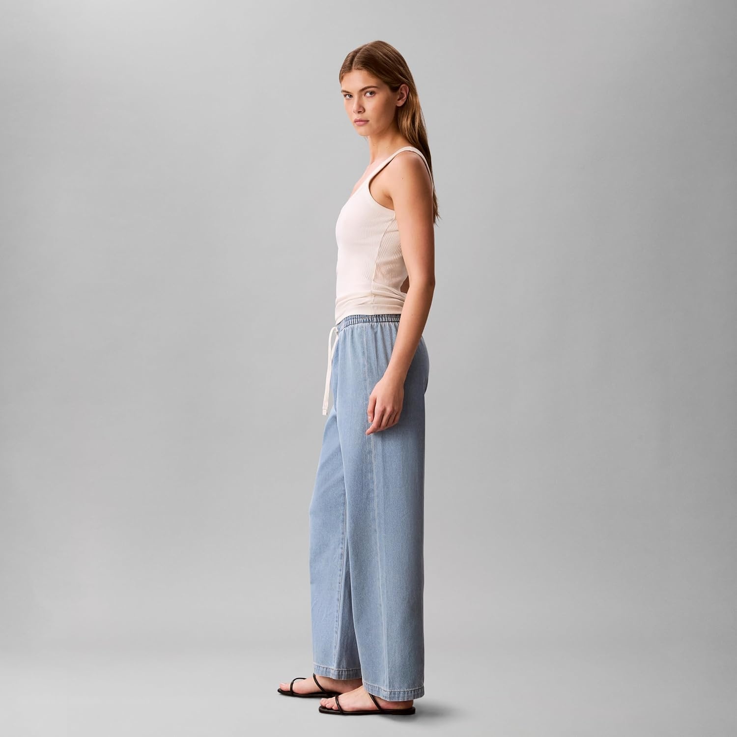 image:imageCalvin Klein Womens Lightweight Denim Pullon PantsOcean Front