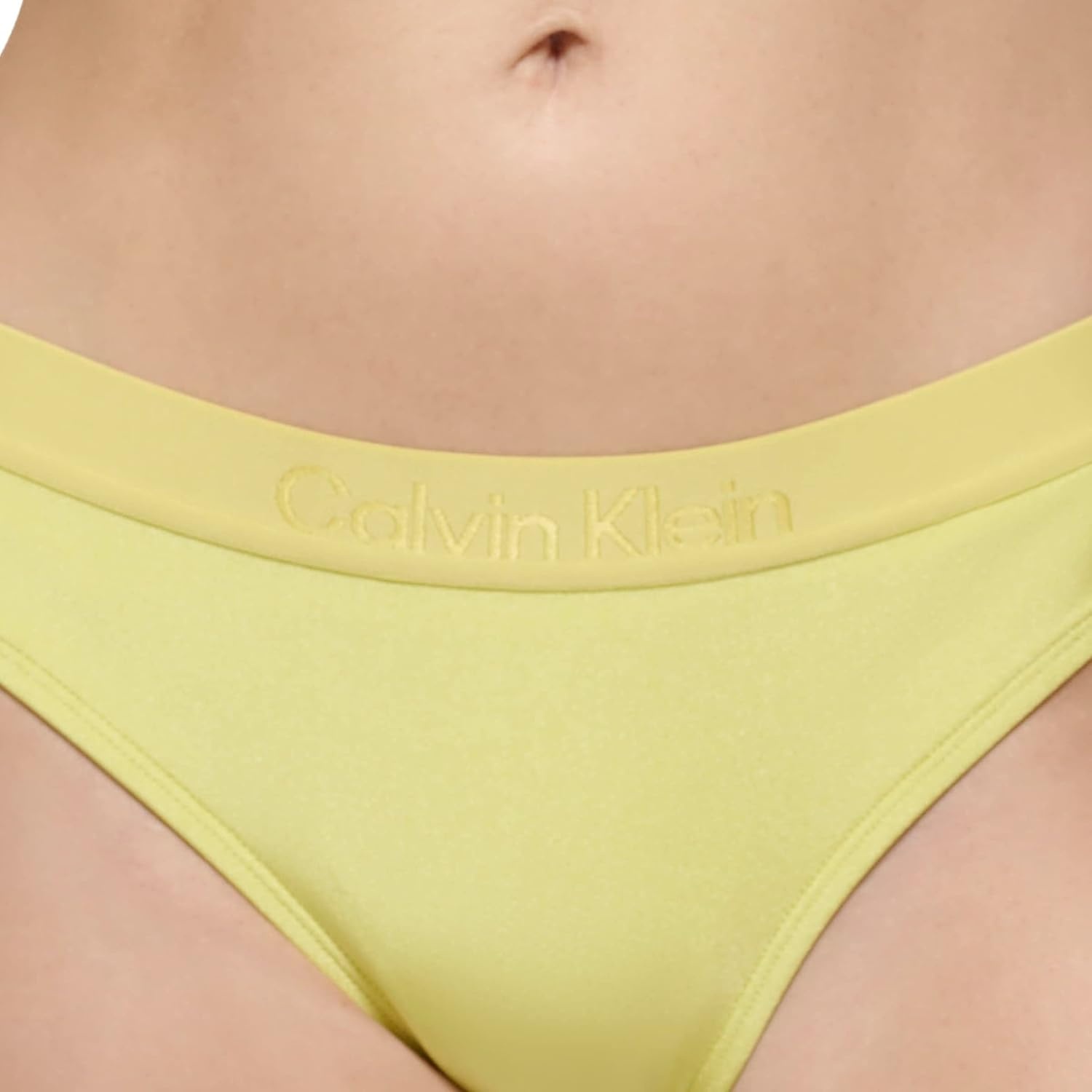 image:imageCalvin Klein Womens Low Waisted Elastic Logo Triangle Bikini SetPear Shimmer