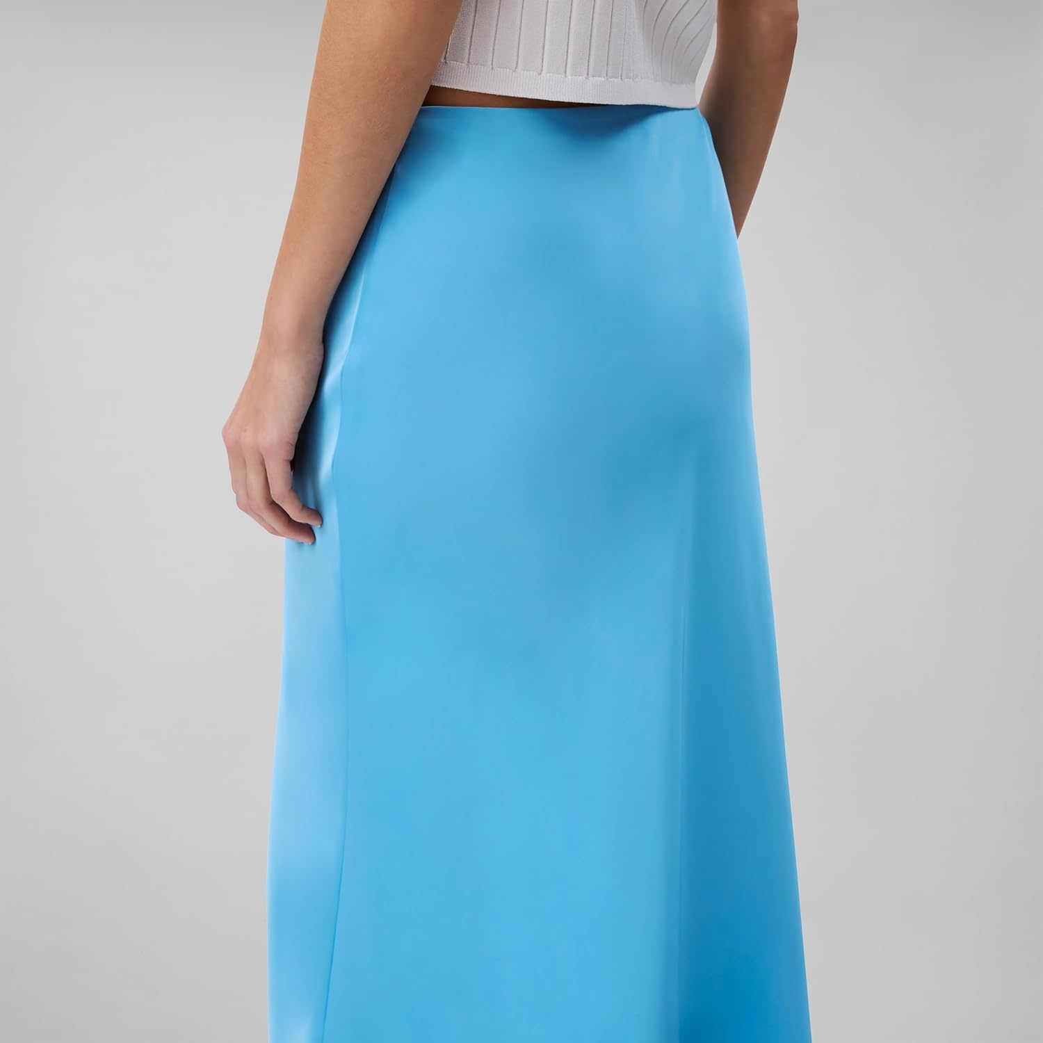 image:imageCalvin Klein Womens Matte Satin Midi SkirtEthereal Blue