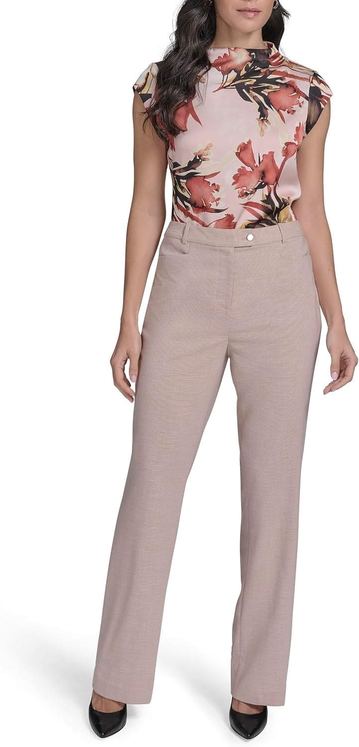 image:imageCalvin Klein Womens Modern Fit Suit PantPink Pepper Multi