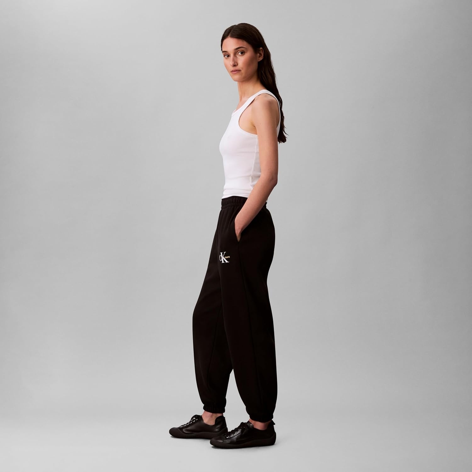 image:imageCalvin Klein Womens Monogram Logo JoggersBlack