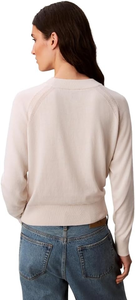 image:imageCalvin Klein Womens Monogram Logo Mockneck SweaterChalk