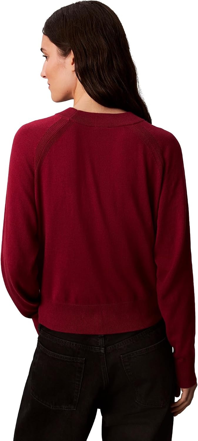 image:imageCalvin Klein Womens Monogram Logo Mockneck SweaterMagenta Jewel