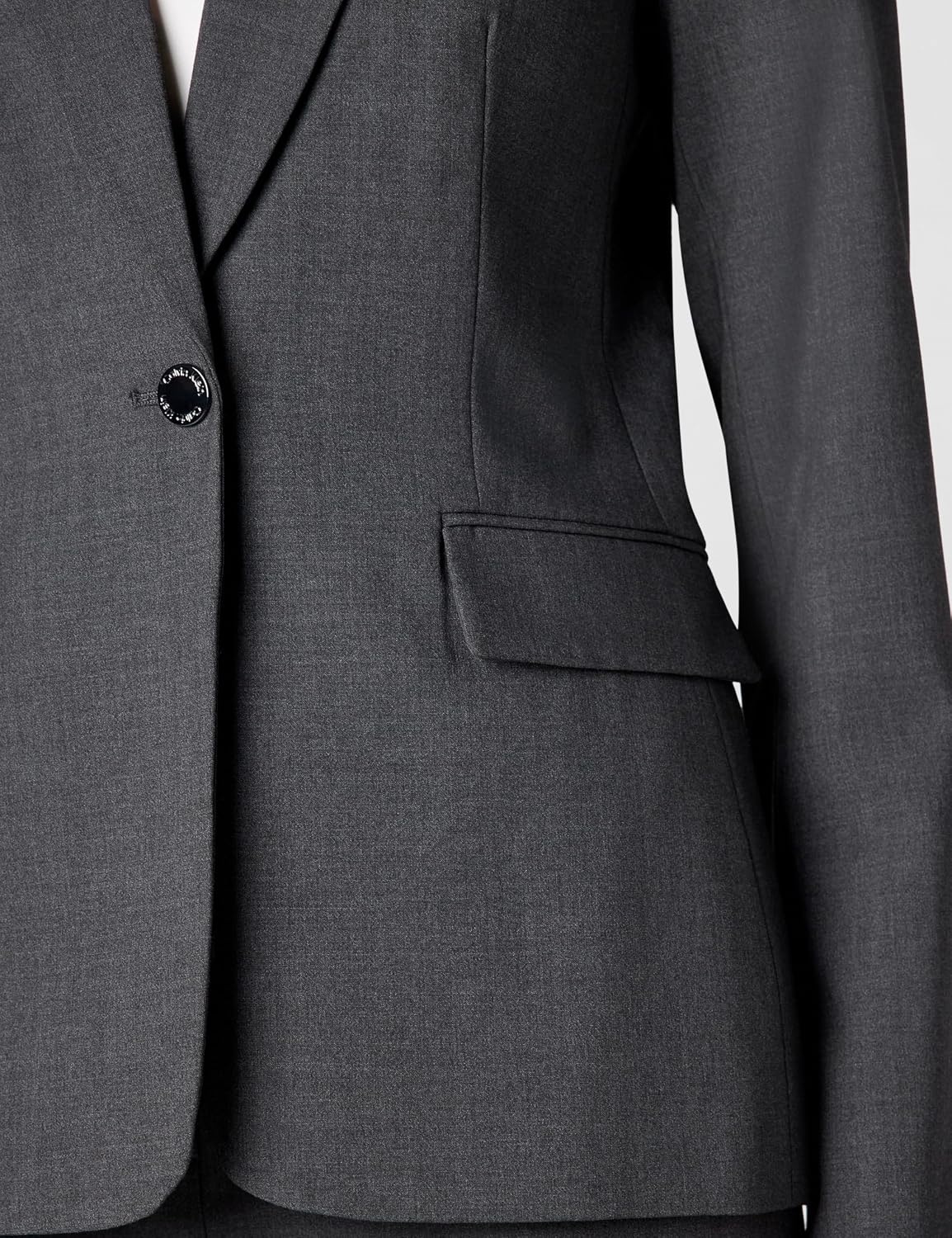 image:imageCalvin Klein Womens One Button Lux BlazerCharcoal