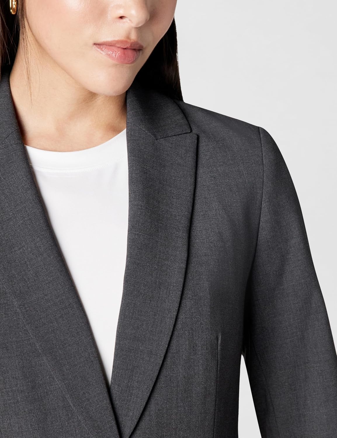 image:imageCalvin Klein Womens One Button Lux BlazerCharcoal