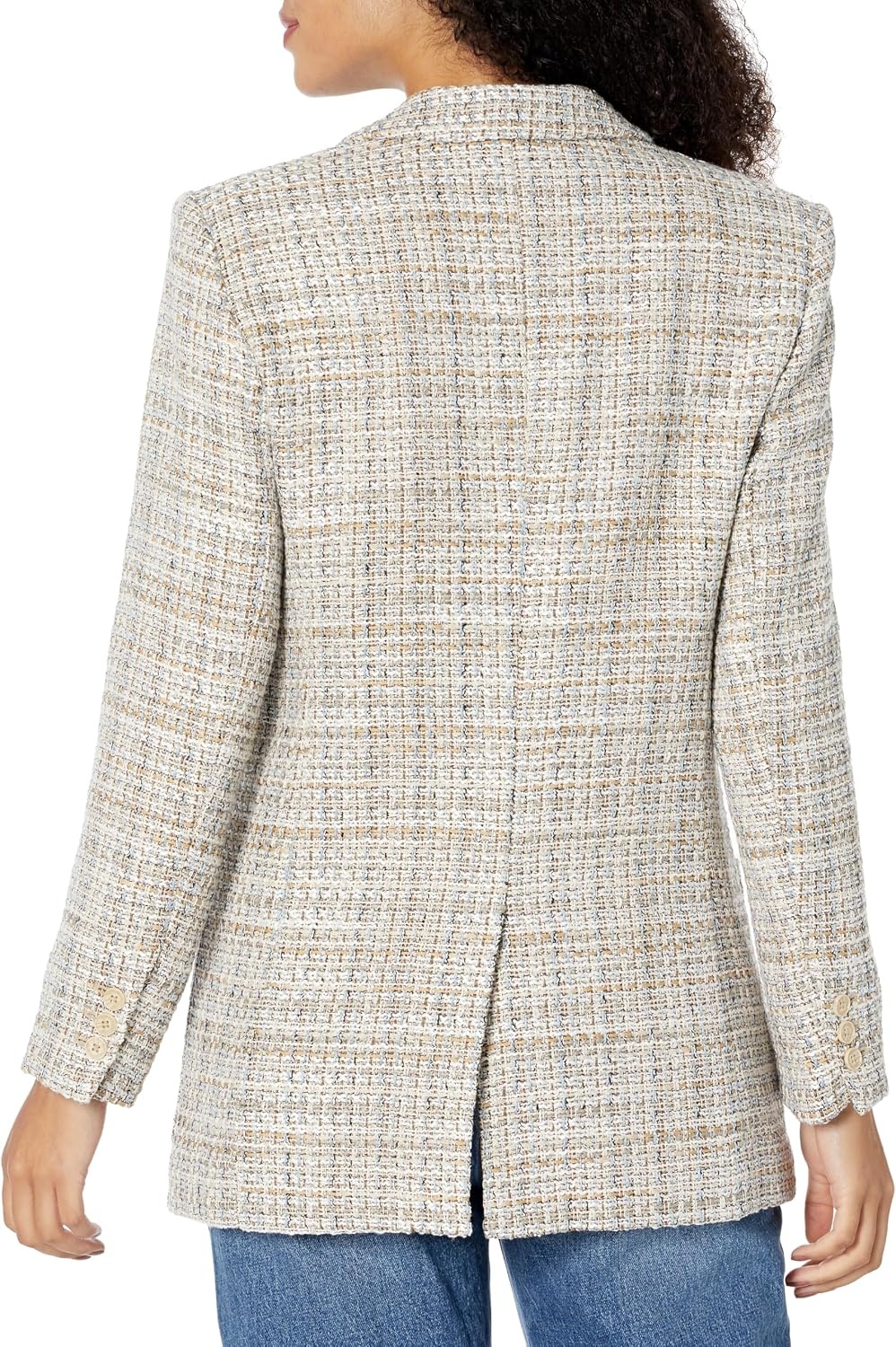 image:imageCalvin Klein Womens One Button Lux BlazerCream Multi