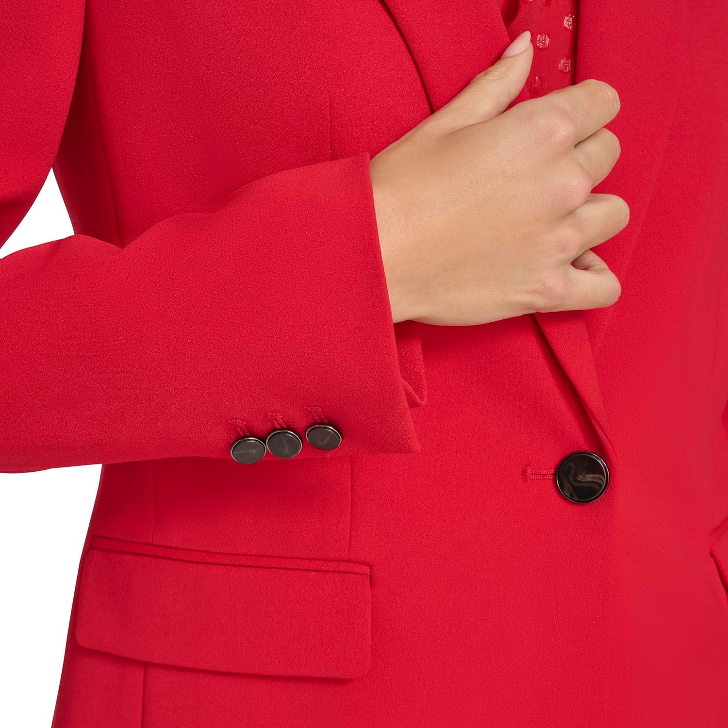 image:imageCalvin Klein Womens One Button Lux BlazerRed