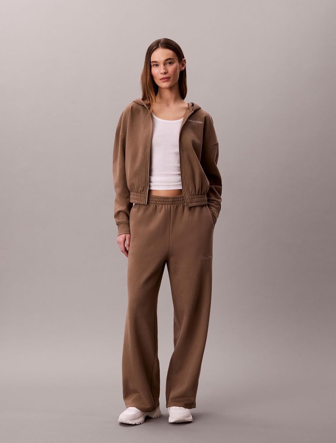 image:imageCalvin Klein Womens Performance Brushed French Terry Zip HoodieShitake