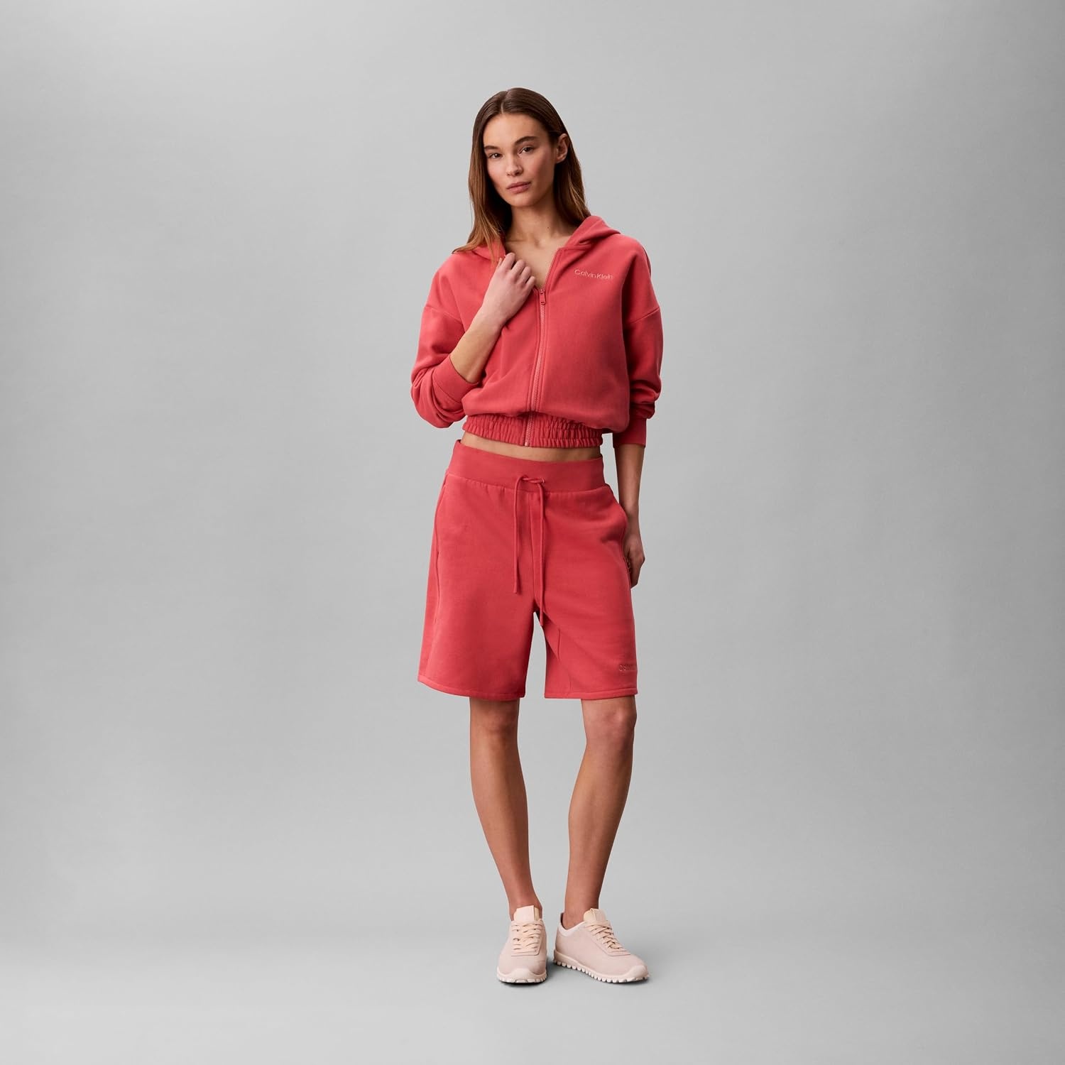 image:imageCalvin Klein Womens Performance Brushed French Terry Zip HoodieWine Blossom